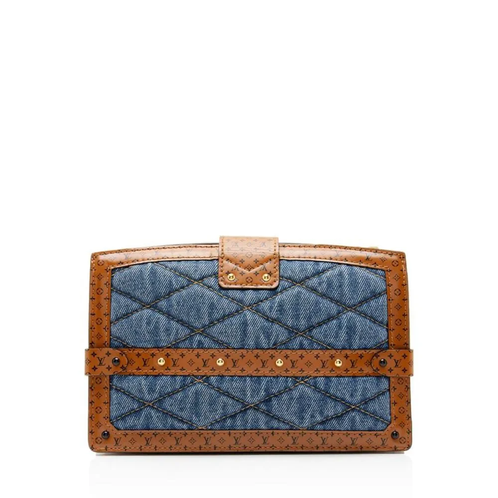 Louis Vuitton Denim Calfskin Malletage Trunk Clutch
